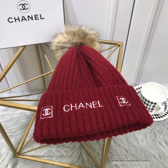 CHANEL香奈兒 專櫃新品 火爆經典百搭款 刺繡針織帽 LLWJ6632